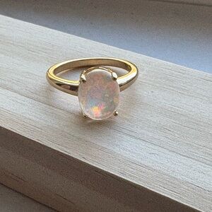 Gold Tone Fire 🔥 Opal Ring. Sizes 5 & 6 available